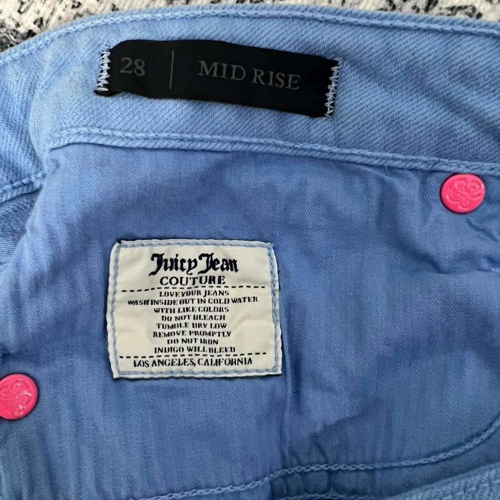 Juicy Couture Blue Midrise Denim Shorts - Size 28